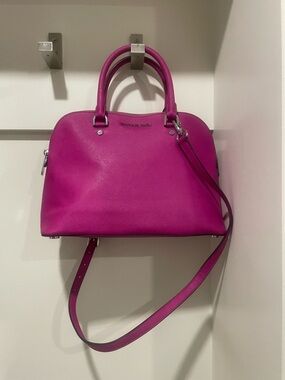 Michael Kors Fuchsia Cindy Satchel Shoulder Bag
